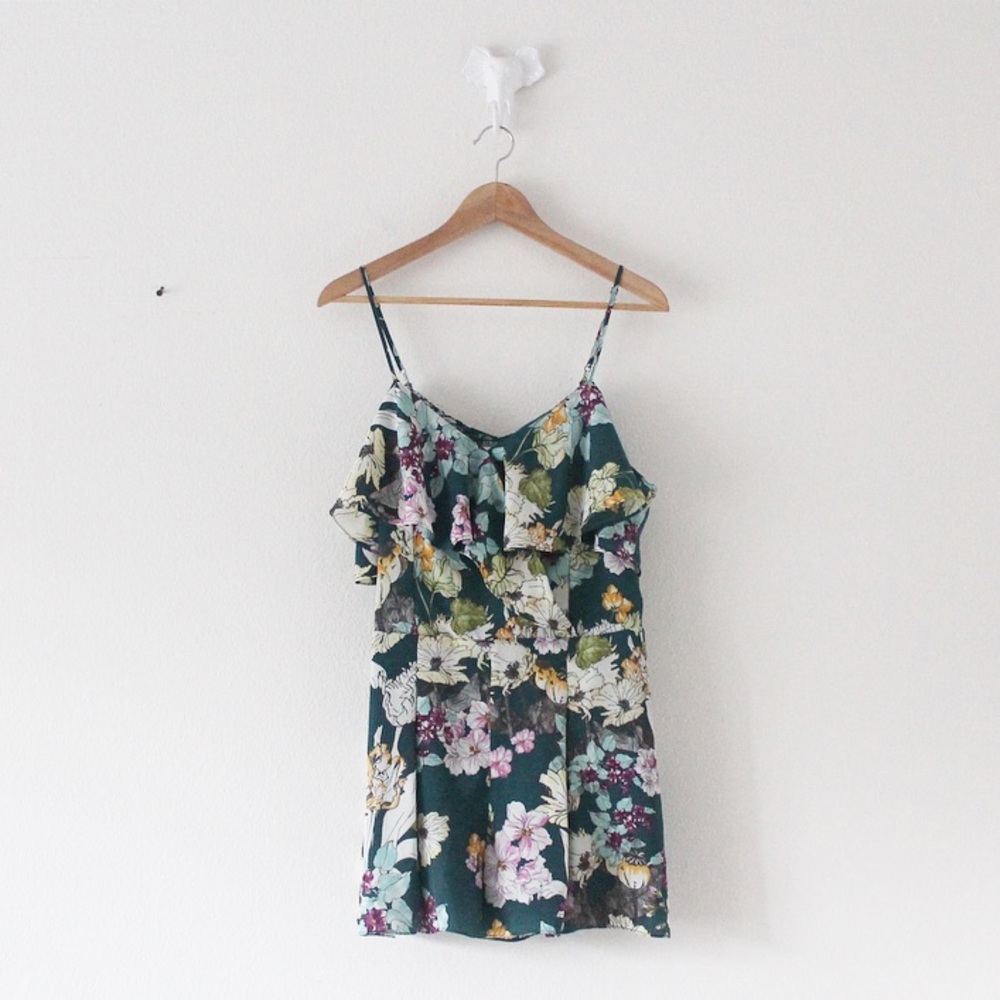 Guess Green Floral Romper